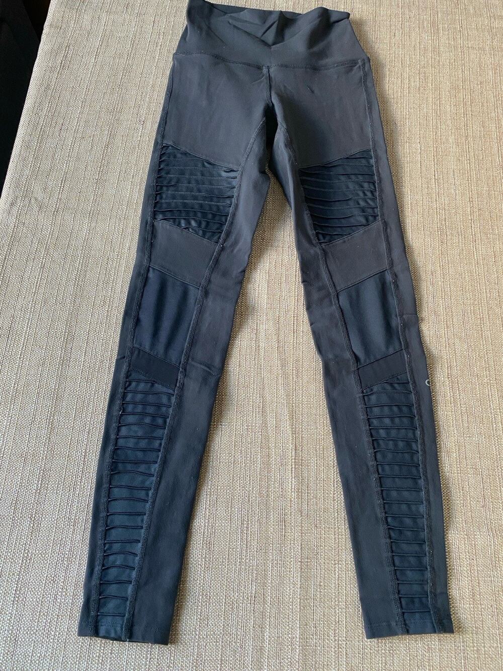 Alo Yoga Mid-Waist Moto Legging Stormy Heather Glossy XS/S